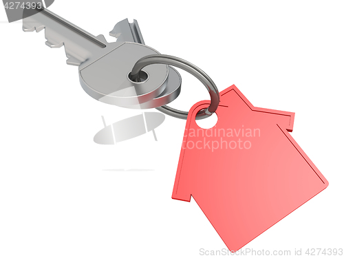Image of House key with red house icon