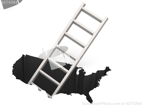 Image of Ladder out of USA map 