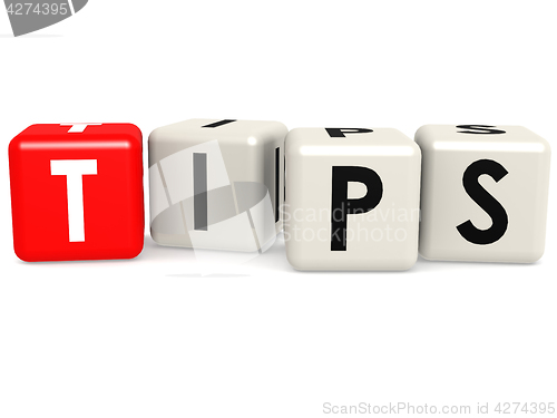 Image of Tips word on cube