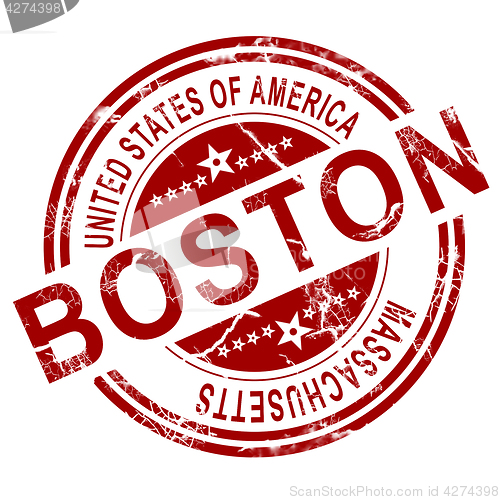 Image of Boston stamp with white background