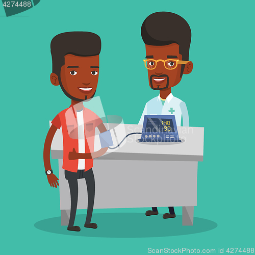 Image of Blood pressure measurement vector illustration.