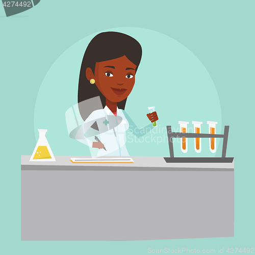 Image of Laboratory assistant working vector illustration.