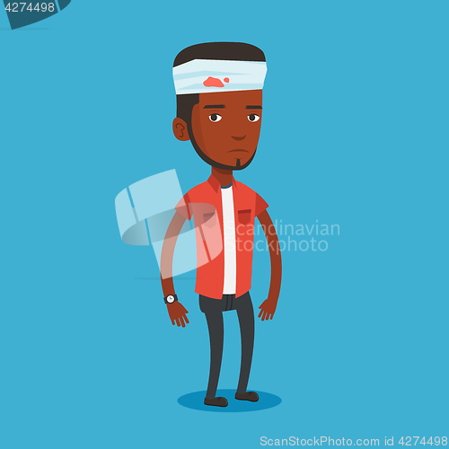 Image of Man with injured head vector illustration.