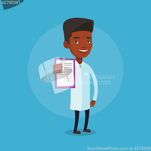 Image of Doctor with clipboard vector illustration.