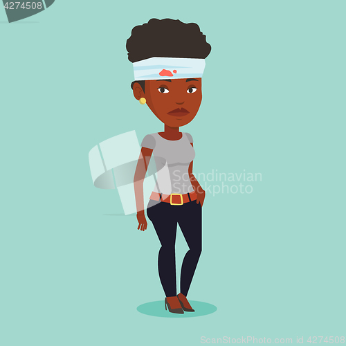 Image of Woman with injured head vector illustration.