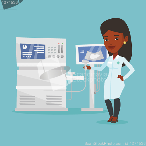 Image of Female ultrasound doctor vector illustration.