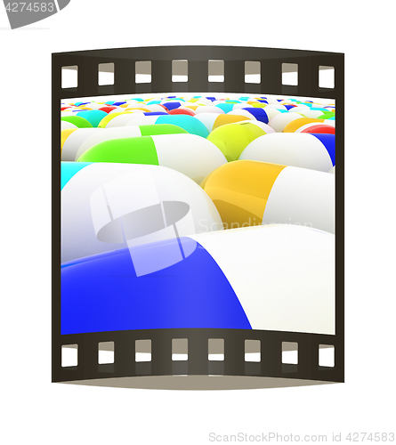 Image of Tablets background. 3D illustration. The film strip