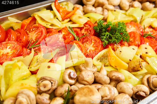 Image of Steamed vegetables close up