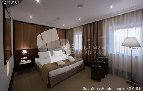 Image of Interior of a hotel bedroom