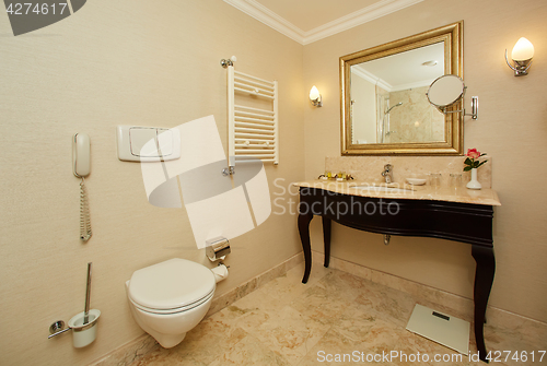 Image of Interior of a hotel bathroom