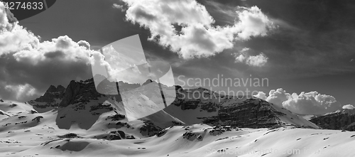 Image of Black and white panorama mountains