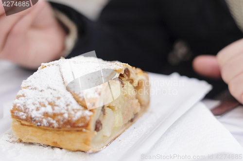 Image of Slice of traditional apple strudel