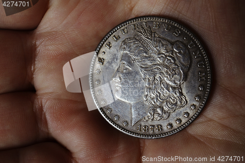 Image of the old silver American dollar of 1878