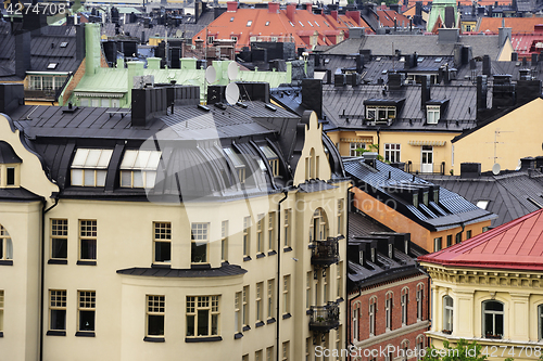 Image of view of Stockholm, roofs, attics, windows