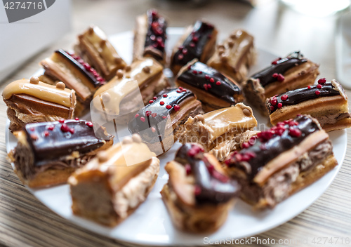 Image of plate of eclairs