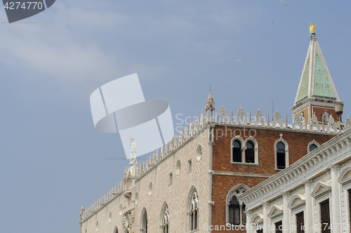 Image of Roof of Doge's Palace in Venice, Veneto, Italy, Europe
