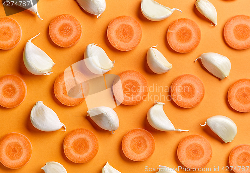 Image of carrot and garlic background