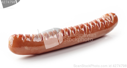 Image of Grilled sausage on white background