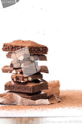 Image of Pyramid of milk chocolate, porous