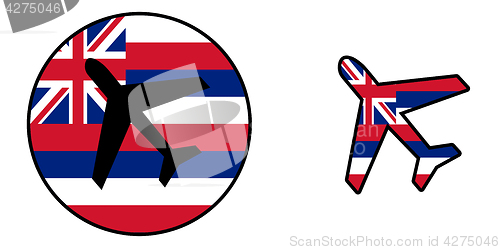 Image of Nation flag - Airplane isolated - Hawaii