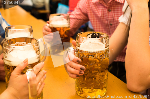 Image of Couples having fun at the Oktoberfest