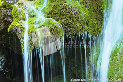 Image of detail of beautiful waterfall
