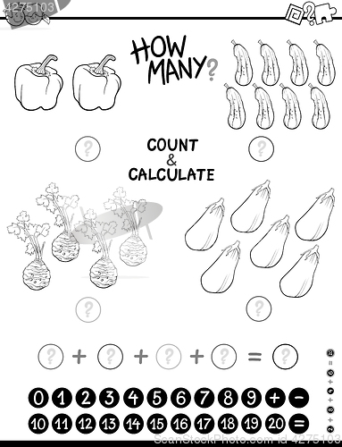 Image of addition game coloring page