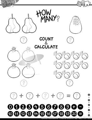 Image of maths educational coloring page