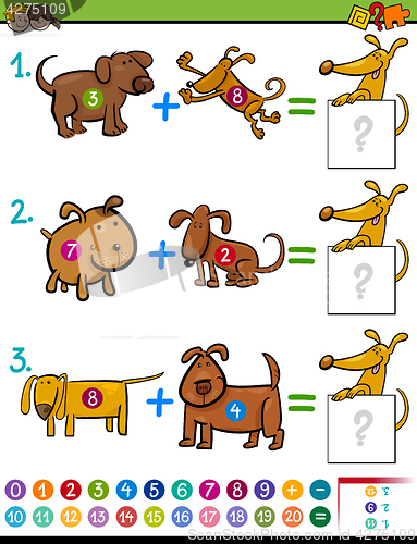 Image of addition educational activity for kids