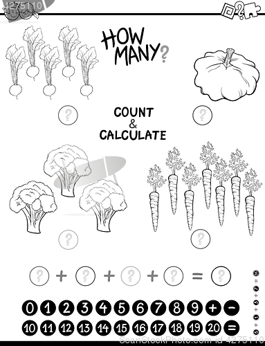 Image of maths game coloring page