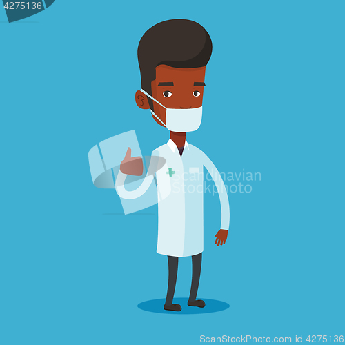 Image of Doctor giving thumbs up vector illustration.