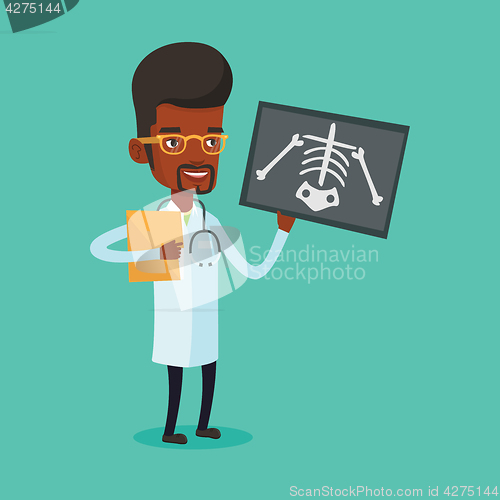 Image of Doctor examining radiograph vector illustration.