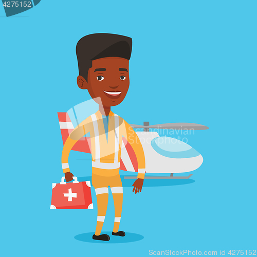 Image of Doctor of air ambulance vector illustration.