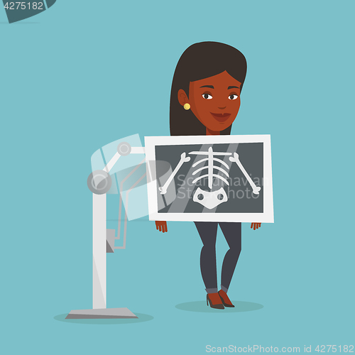 Image of Patient during x ray procedure vector illustration