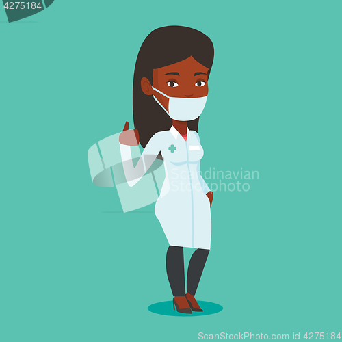 Image of Doctor giving thumbs up vector illustration.