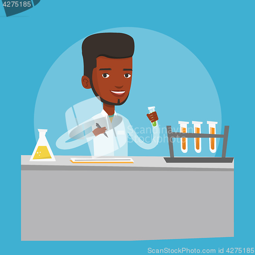 Image of Laboratory assistant working vector illustration.