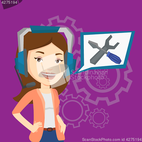 Image of Technical support operator vector illustration.