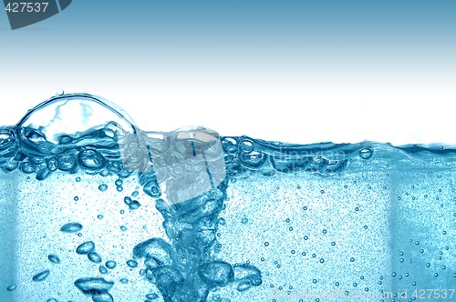 Image of Blue water with bubbles