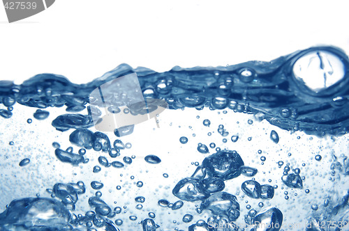 Image of Blue water with bubbles