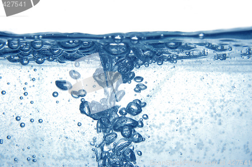 Image of Blue water with bubbles