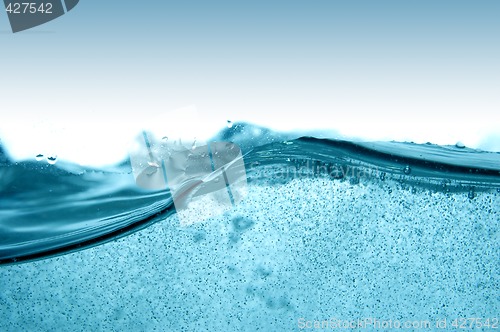 Image of Blue water with bubbles