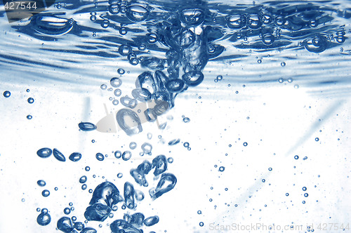 Image of Blue water with bubbles