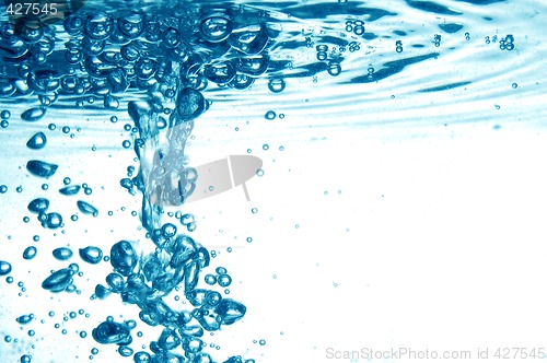 Image of Blue water with bubbles