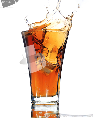 Image of soft drink with a splash isolated on white