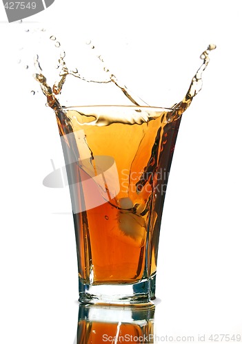 Image of soft drink with a splash isolated on white