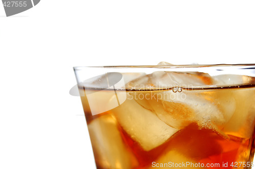 Image of ice filled soft drink isolated on white