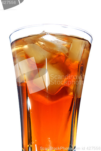 Image of ice filled soft drink isolated on white