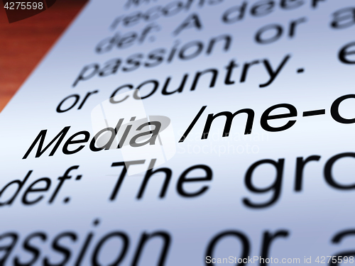 Image of Media Definition Closeup Showing Communication