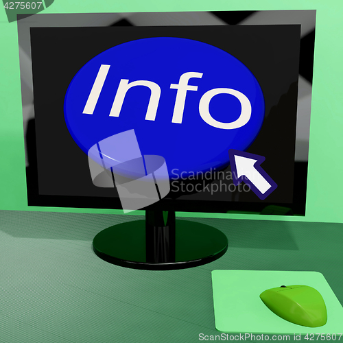 Image of Info Button On Computer Shows Getting Information Online