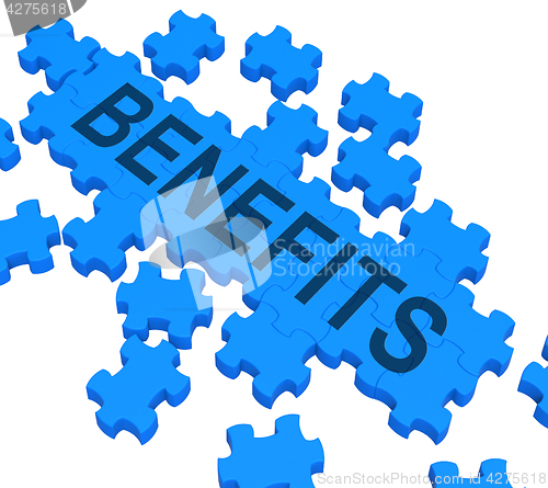 Image of Benefits Puzzle Shows Company Rewards 